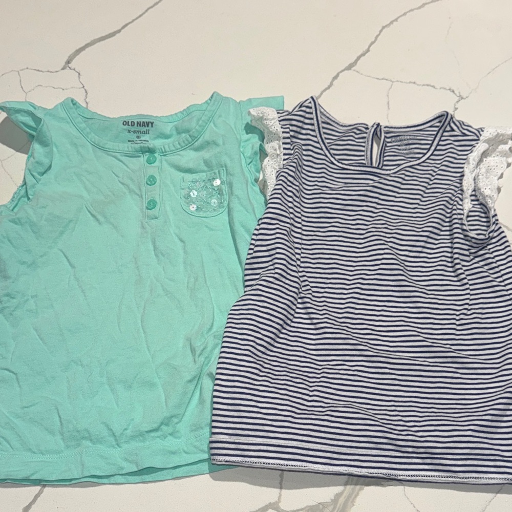 Two Girls 5 Flutter Sleeve Shirts